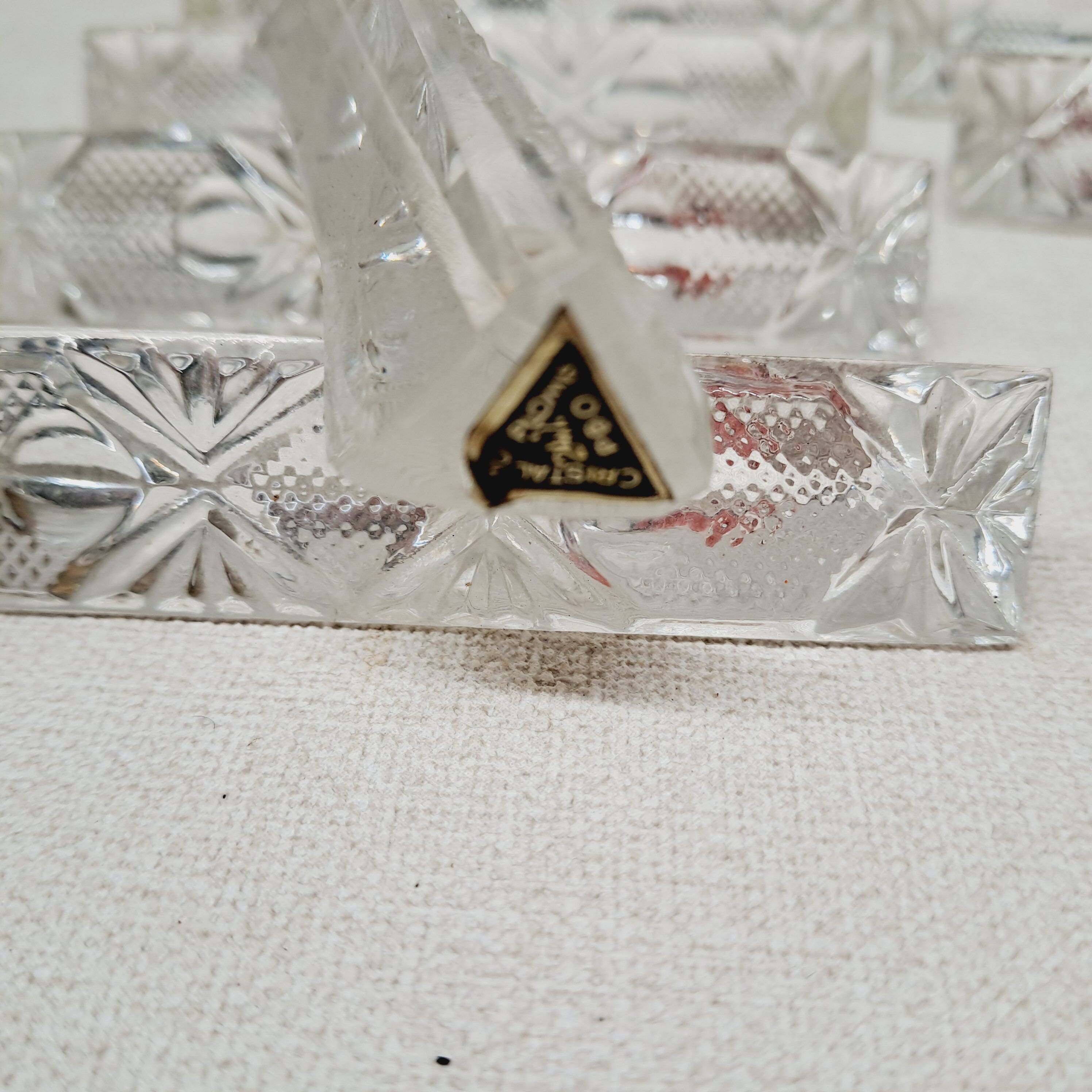 Lot of 10 chiseled crystal knife holders