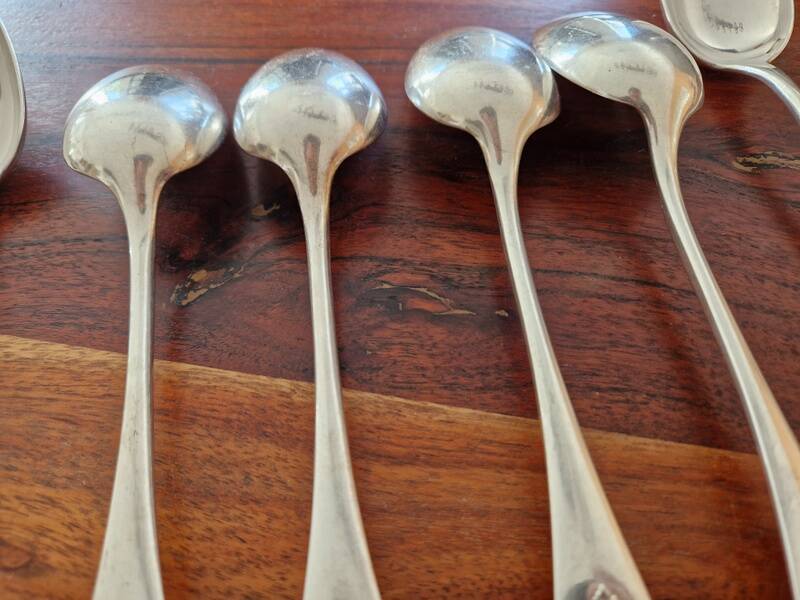 Christofle - Set of 11 Fidelio baguette pattern silver-plated table spoons