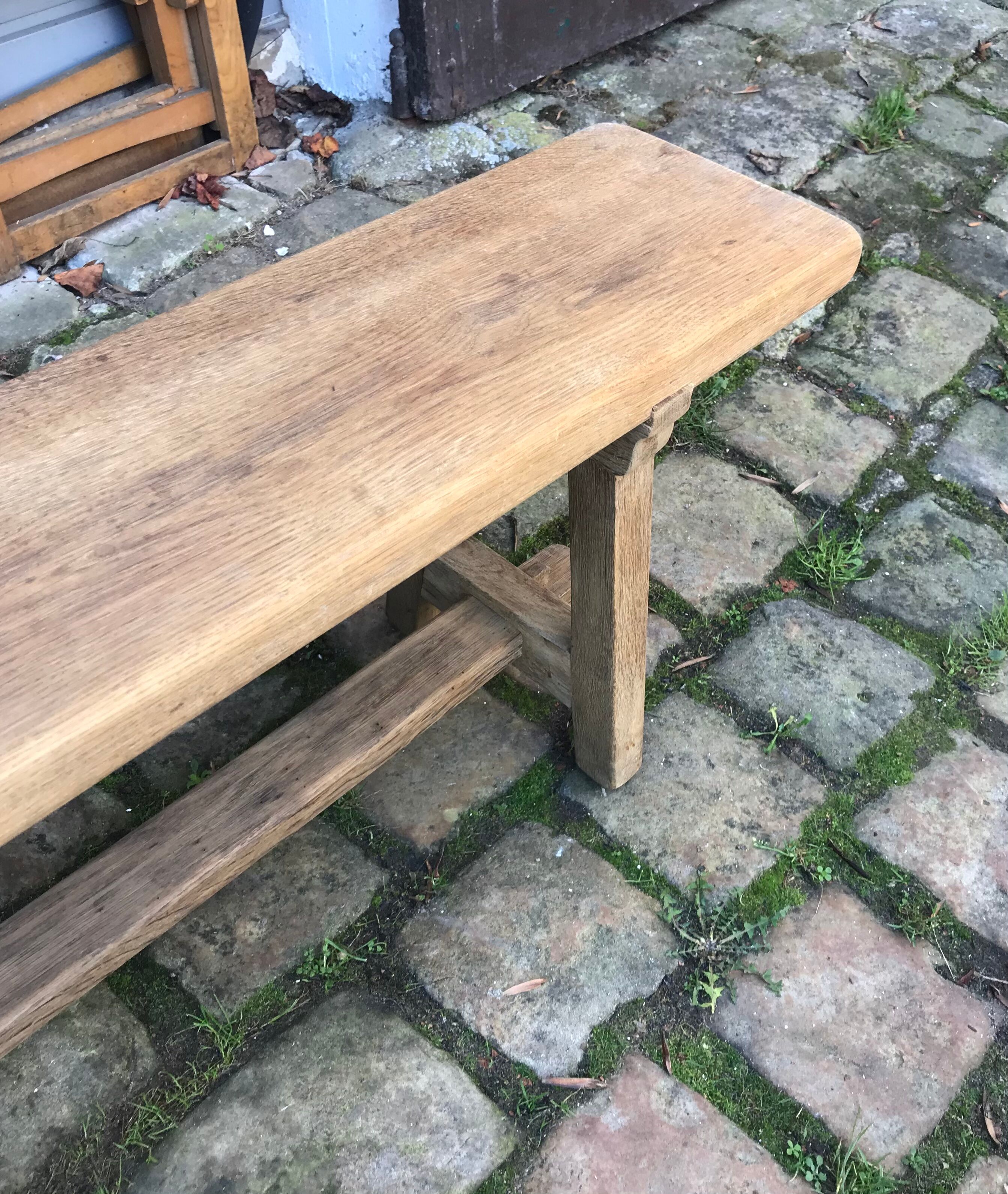 Striped oak bench