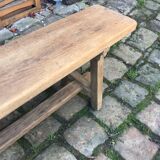 Striped oak bench