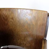 Vintage Cinema Chair TON (Thonet), 1940s Czech, Wooden Theatre Seat