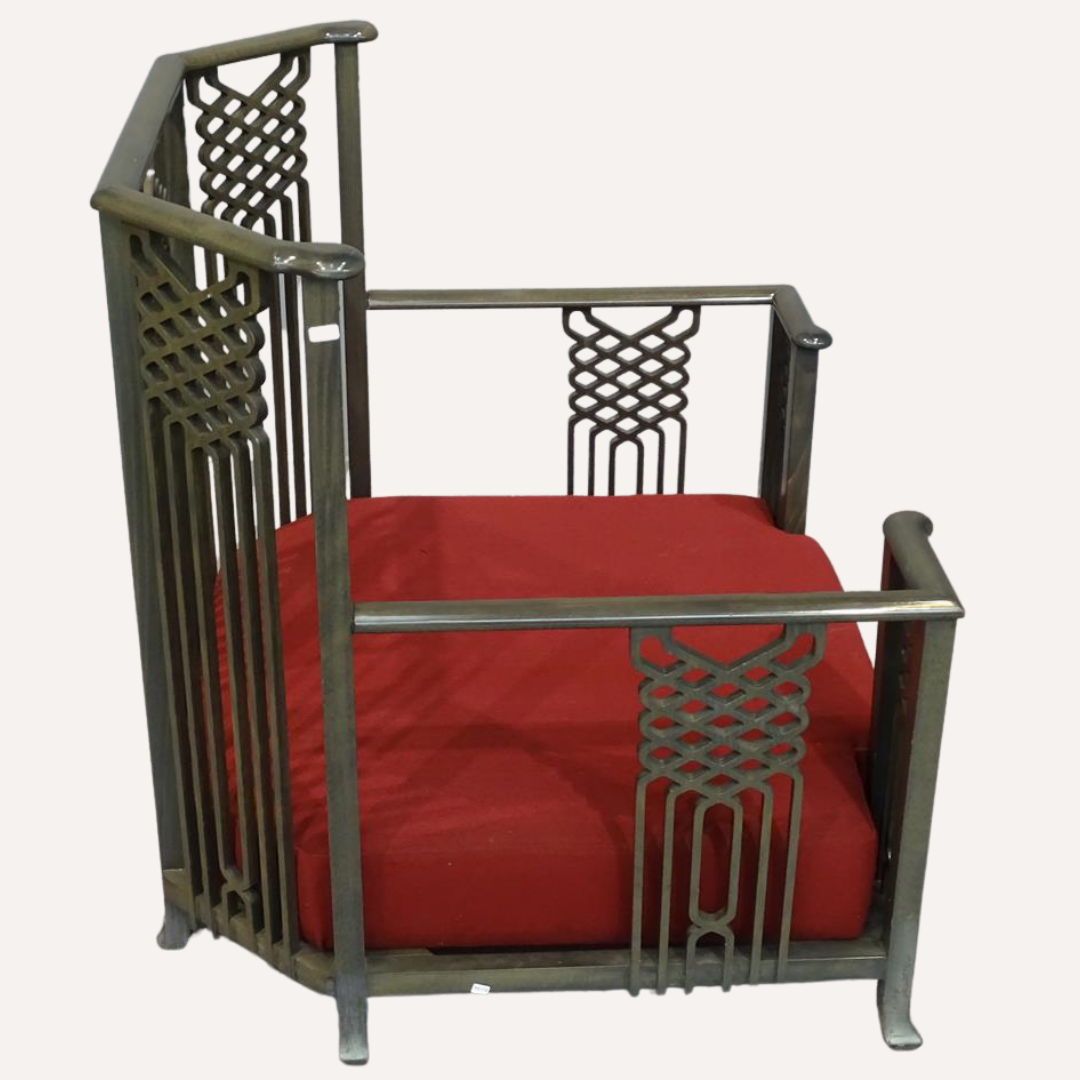 Italian large "chinoiserie" lounge chair by Giorgetti, 1970s-1980s