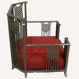 Italian large "chinoiserie" lounge chair by Giorgetti, 1970s-1980s