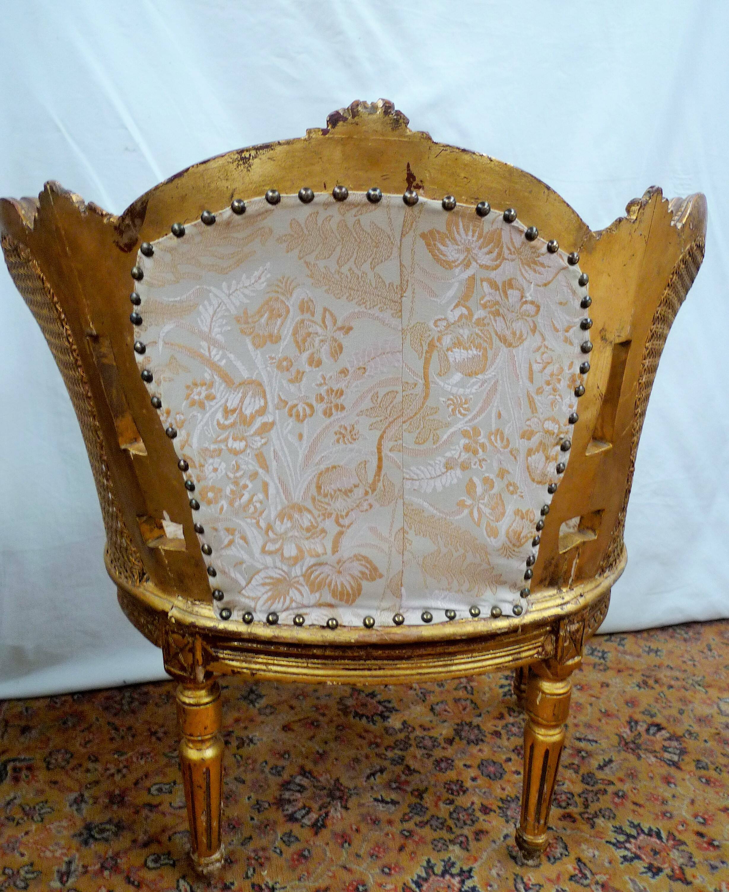 Paire de fauteuils corbeille