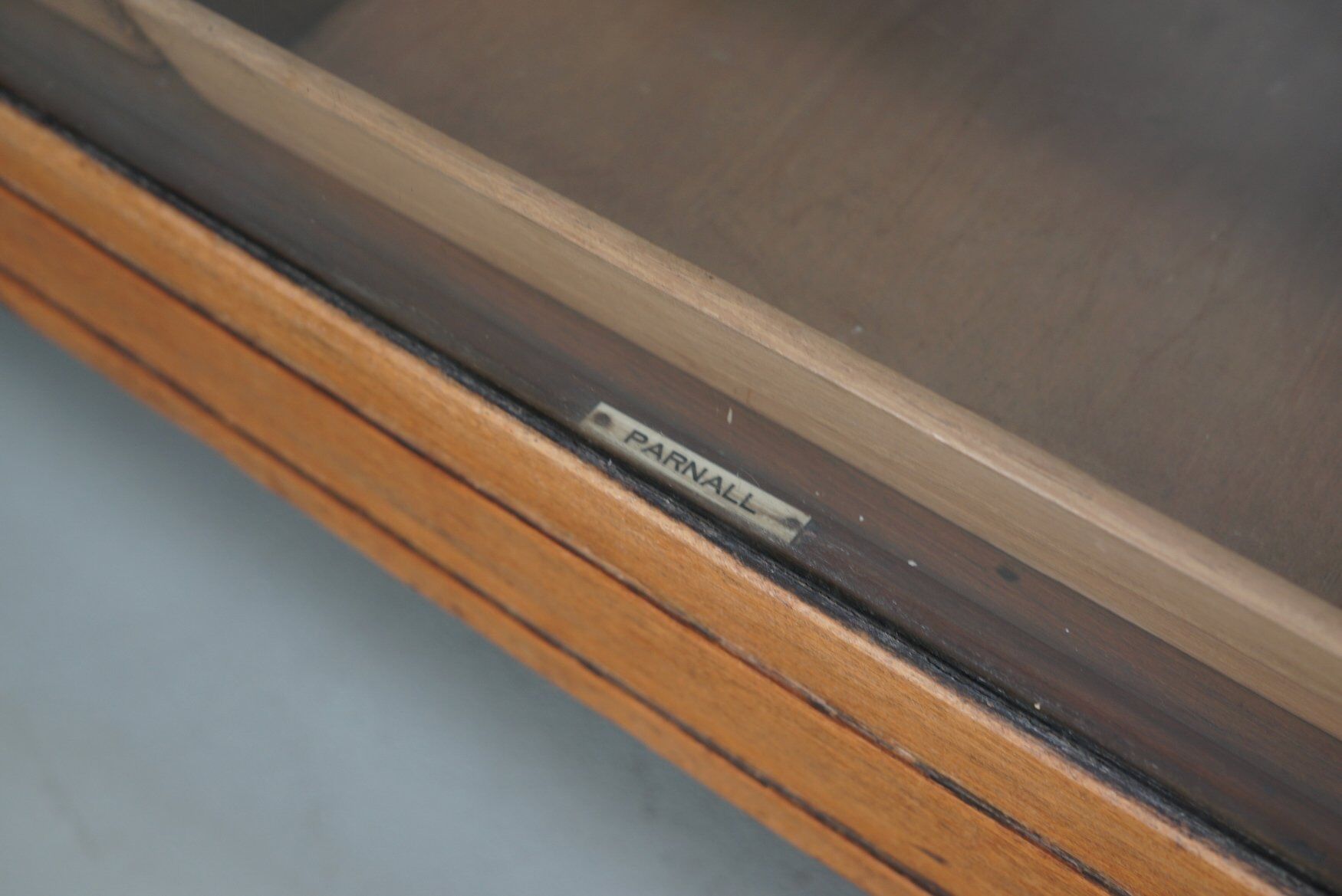 Antique British oak haberdashery cabinet, 1930s