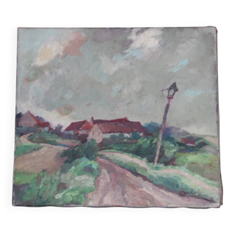 Oil on canvas, Path in the Countryside