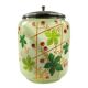 Art Nouveau tea container, frosted glass, silver-plated brass, Sweden, 1960s