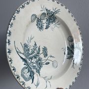 Set of 10 hollow plates Terre de Fer XIXth, model Madrid