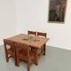Dining table and 4 chairs, mountain furniture from the 1960s.