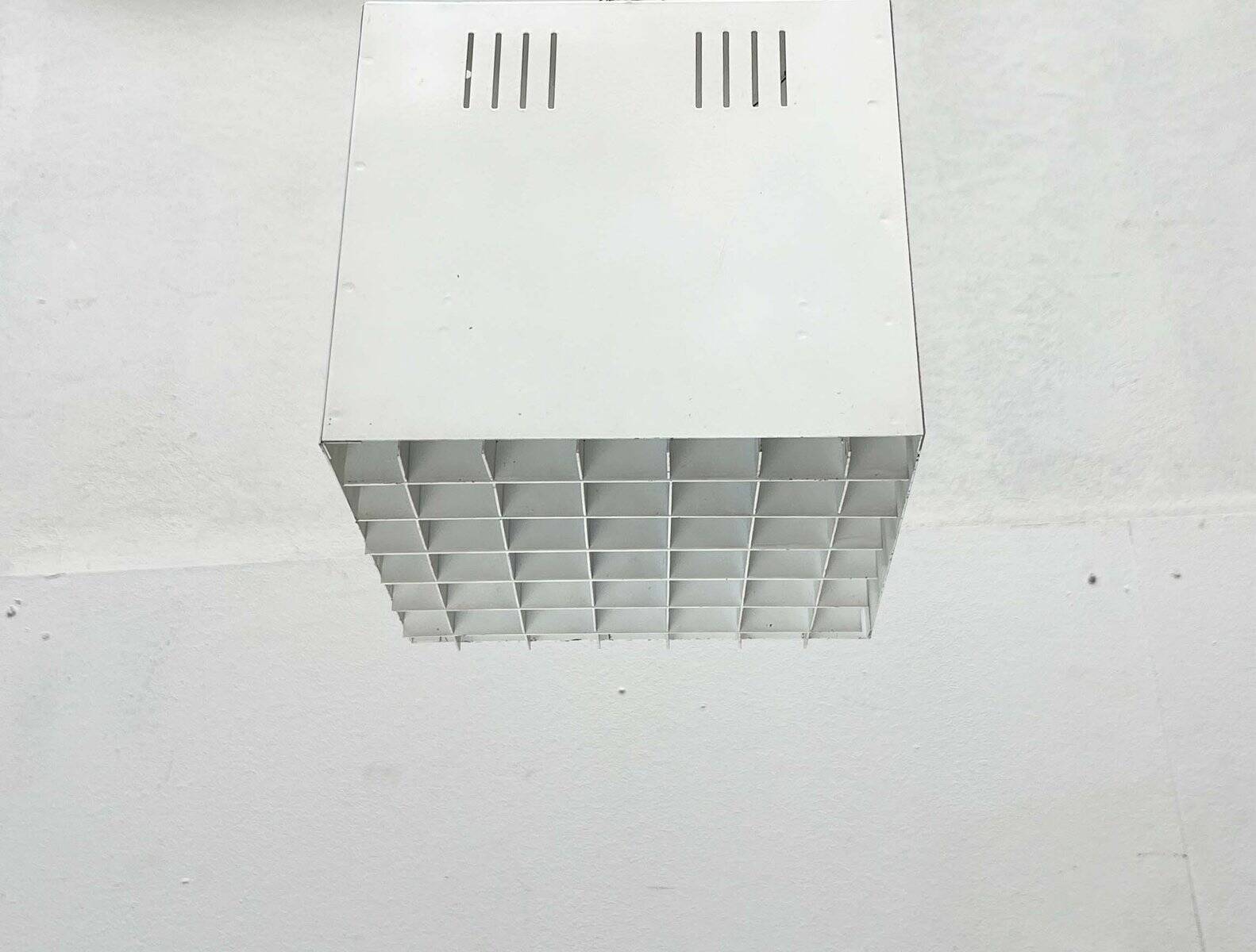 Modern minimalist cube ceiling light from the mid-century, Finland, 1960s.