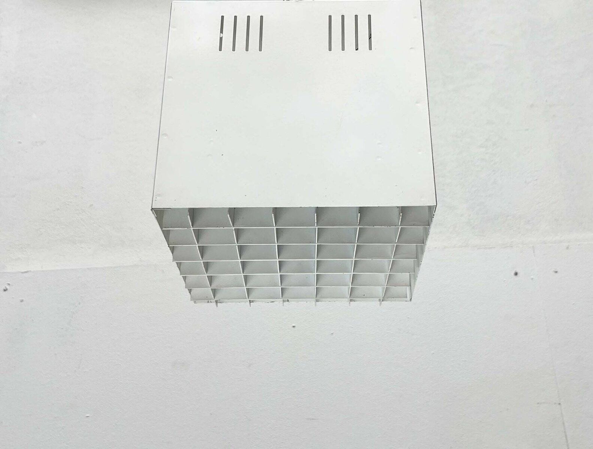 Modern minimalist cube ceiling light from the mid-century, Finland, 1960s.