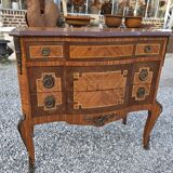 Commode transition in marquetry, Louis XV style, early 20th century.
