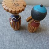 Pair of Japanese dolls kokeshi 70s