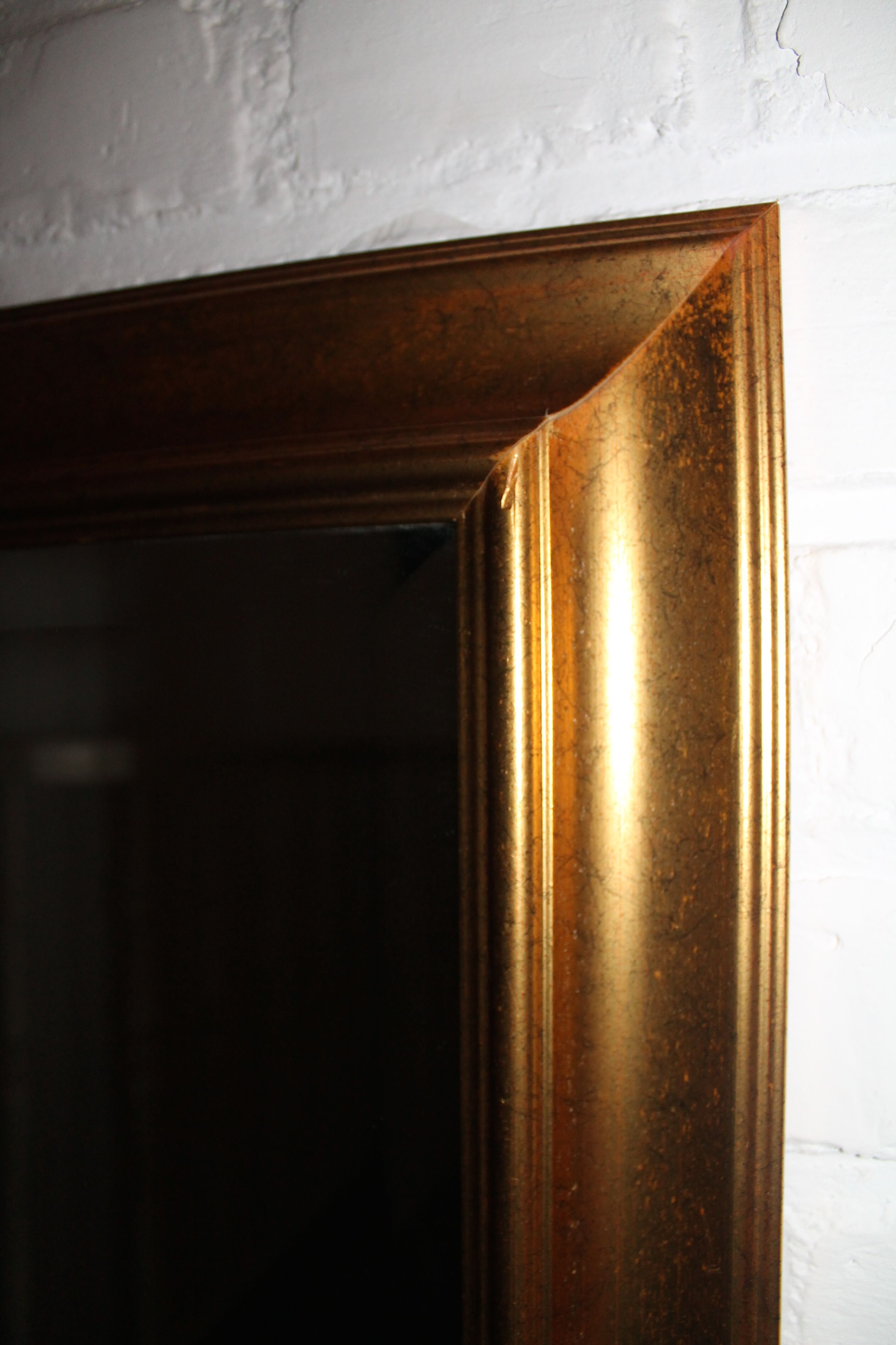 Miroir biseauté 90-58cm en bois doré