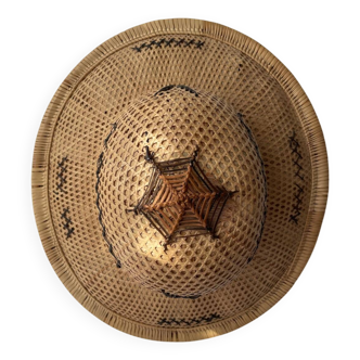 Rattan colonial hat