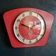 Vintage formica clock silent wall clock "Bayard red"