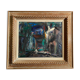 Oil on canvas with a knife signed Elemer Vagh Weinmann "Entrance to the Village"