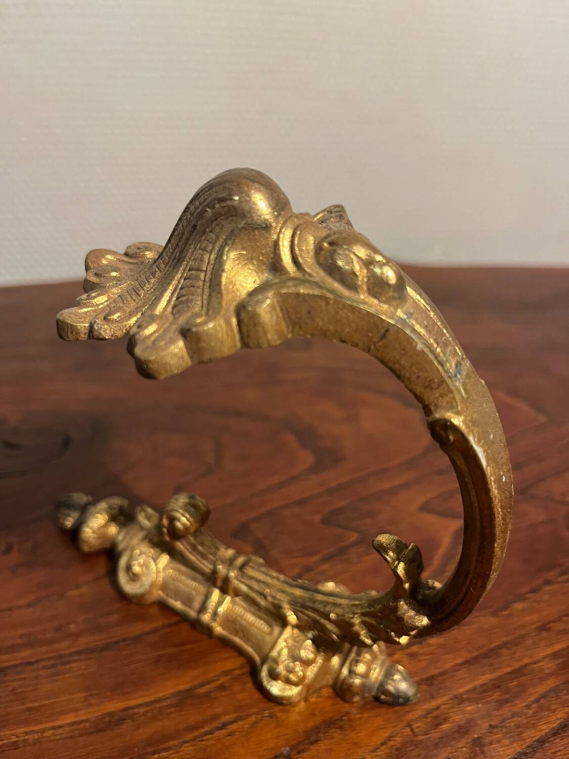 Bronze curtain tieback hook