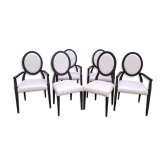 Set armchairs and chairs medallion design