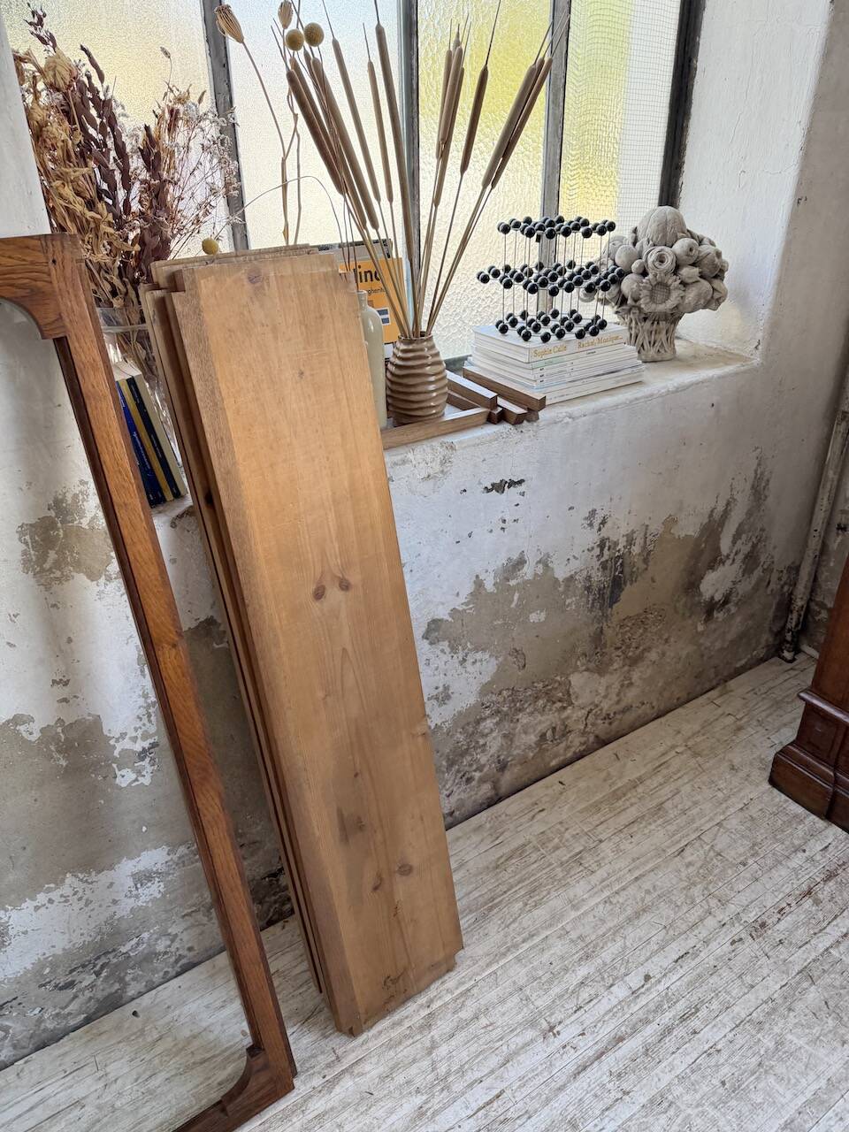 Antique XL Napoleonic oak glass bookcase, 19th century