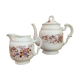 Teapot and its vintage porcelain milk jar