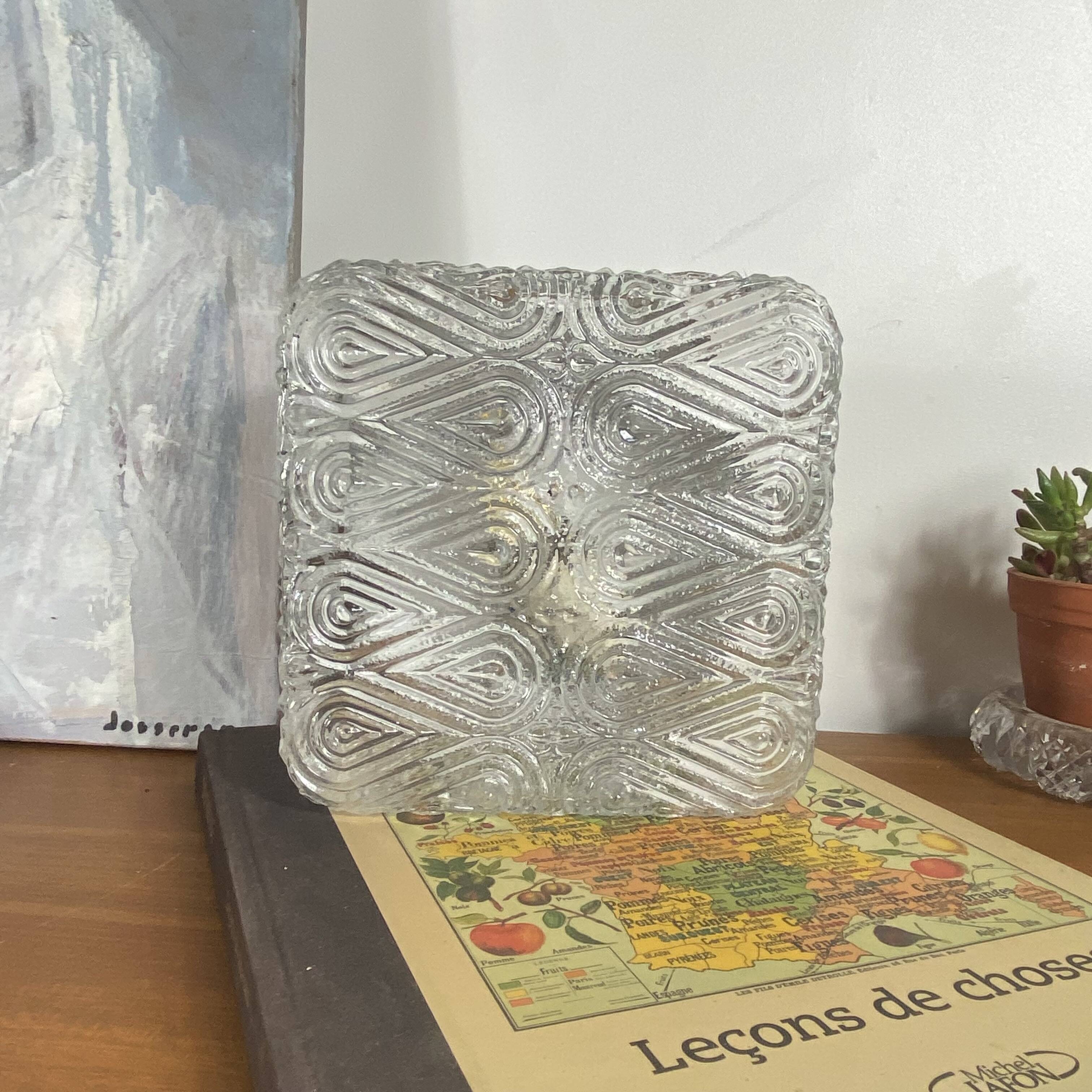 Square wall lamp ceiling light transparent glass vintage fixture
