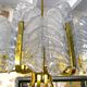 Chandelier Carl Fagerlund by Orrefors with 10 Murano leaves 1960