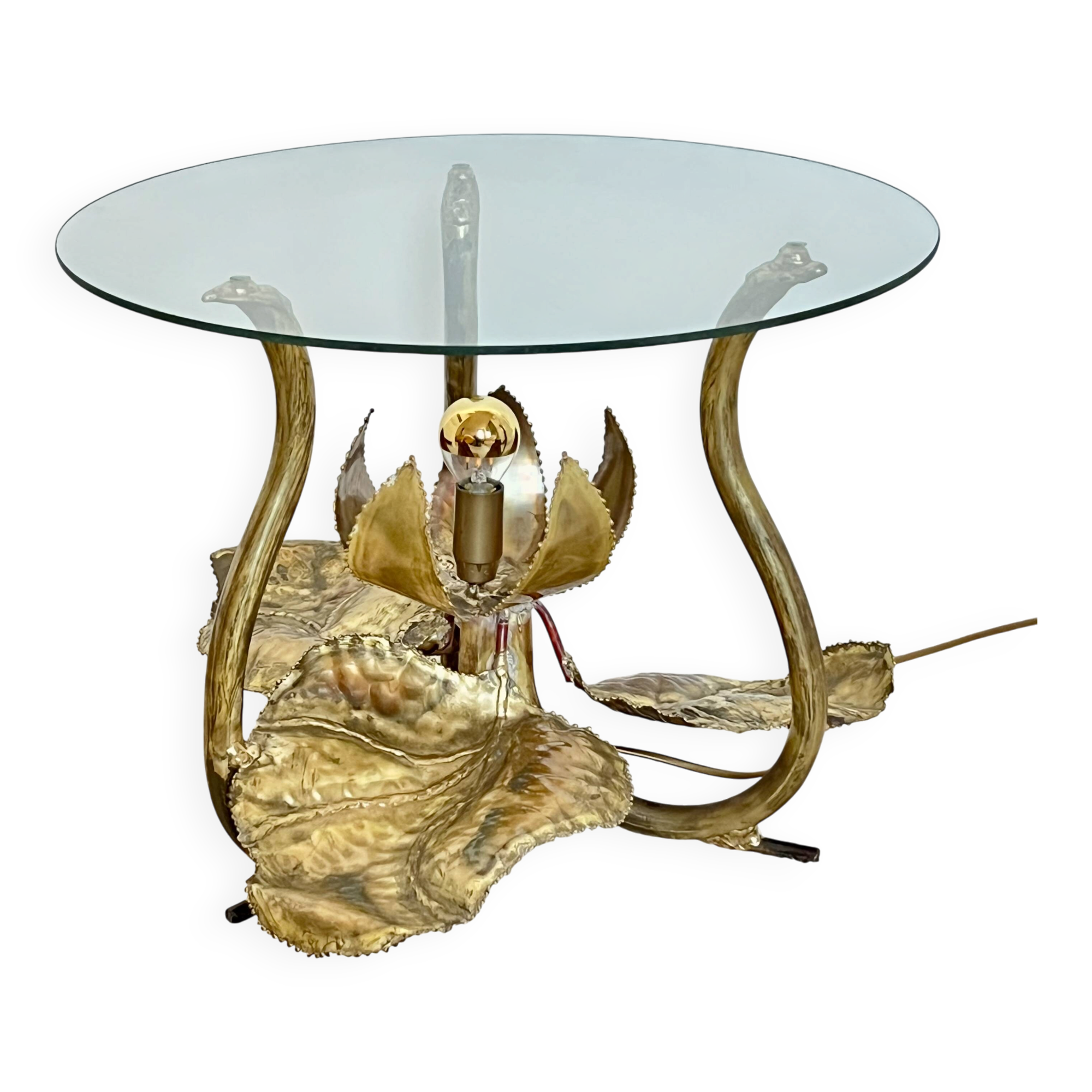 "Nénuphars" illuminating coffee table Maison Honoré Paris, France 1970s