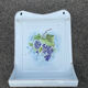 Old utensil holder in enamelled sheet metal grape decoration