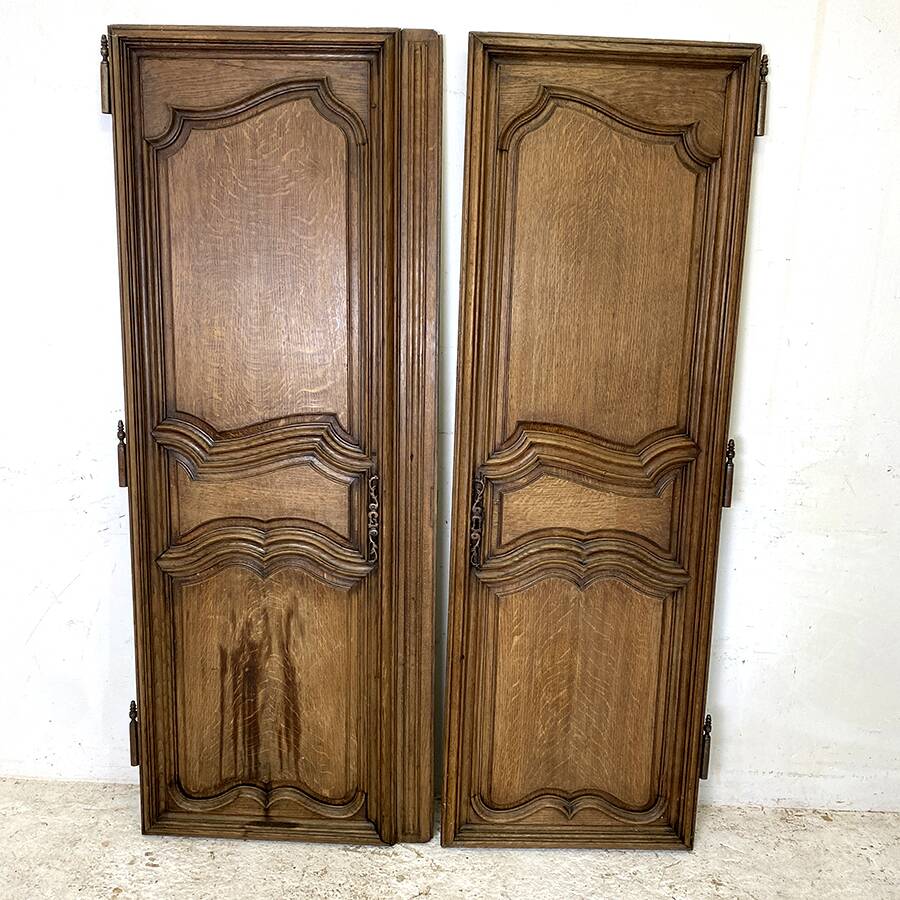 Pair of solid oak cabinet doors