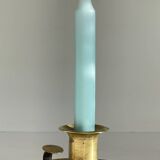Antique solid bronze hand candlestick