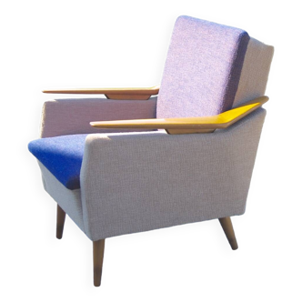 Vintage italian armchair bomrang armrest