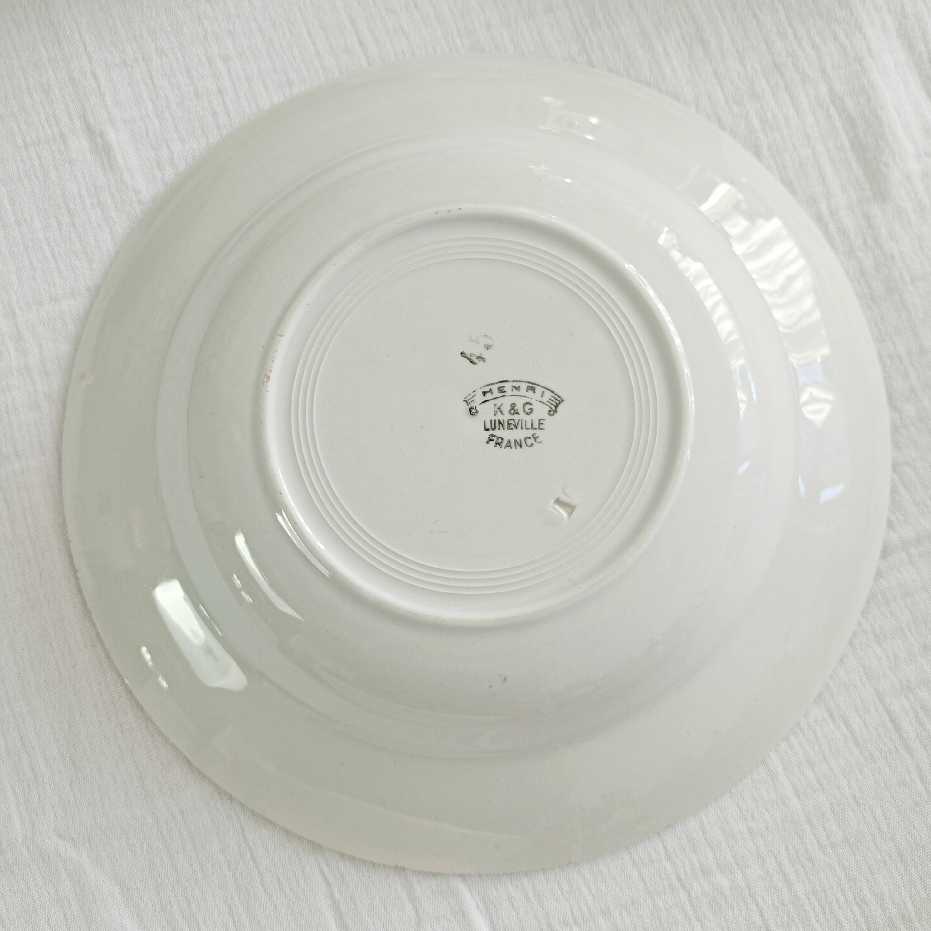 Set of 6 Lunéville K&G soup plates, Henri decor