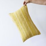 Hand-woven “Eugène” cushion in linen and wool