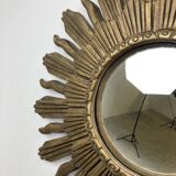 Miroir vintage doré sunburst