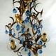 Lustre pampilles bleues a 3 feux
