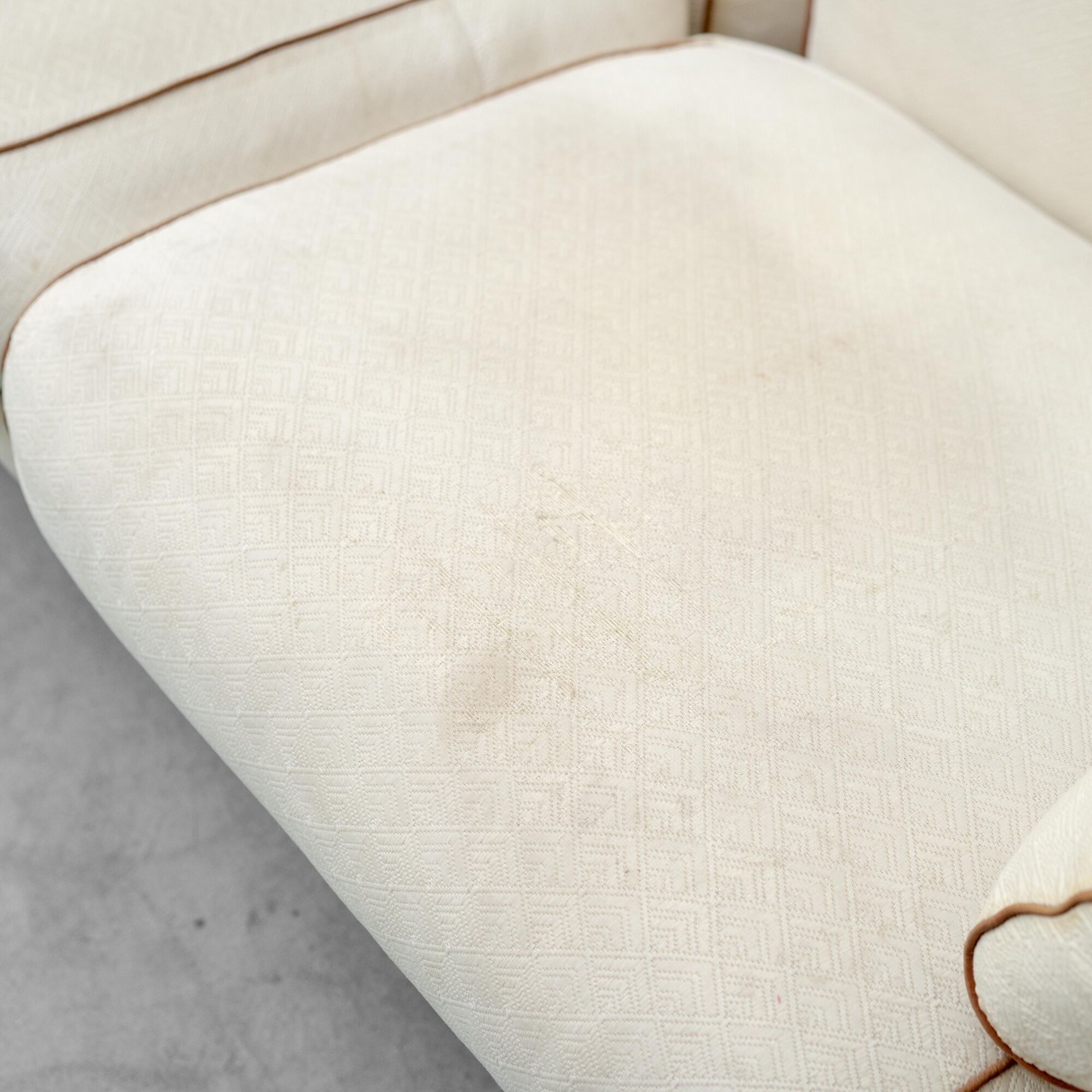 Vintage 2-seater sofa in beige and brown fabric, 1970s modernist