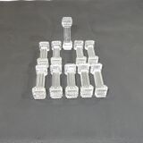 Lot of ten glass knife holders from portrieux/vintage