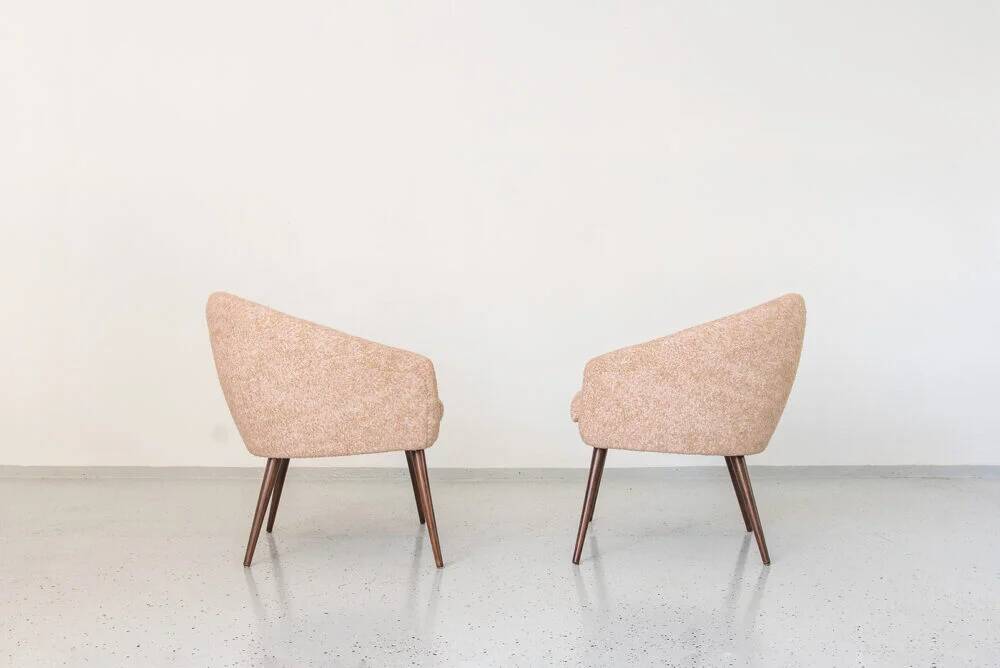 Vintage Pink Shell Armchairs “Fabian”, Lubuskie Fabryki Mebli, Poland, 1970