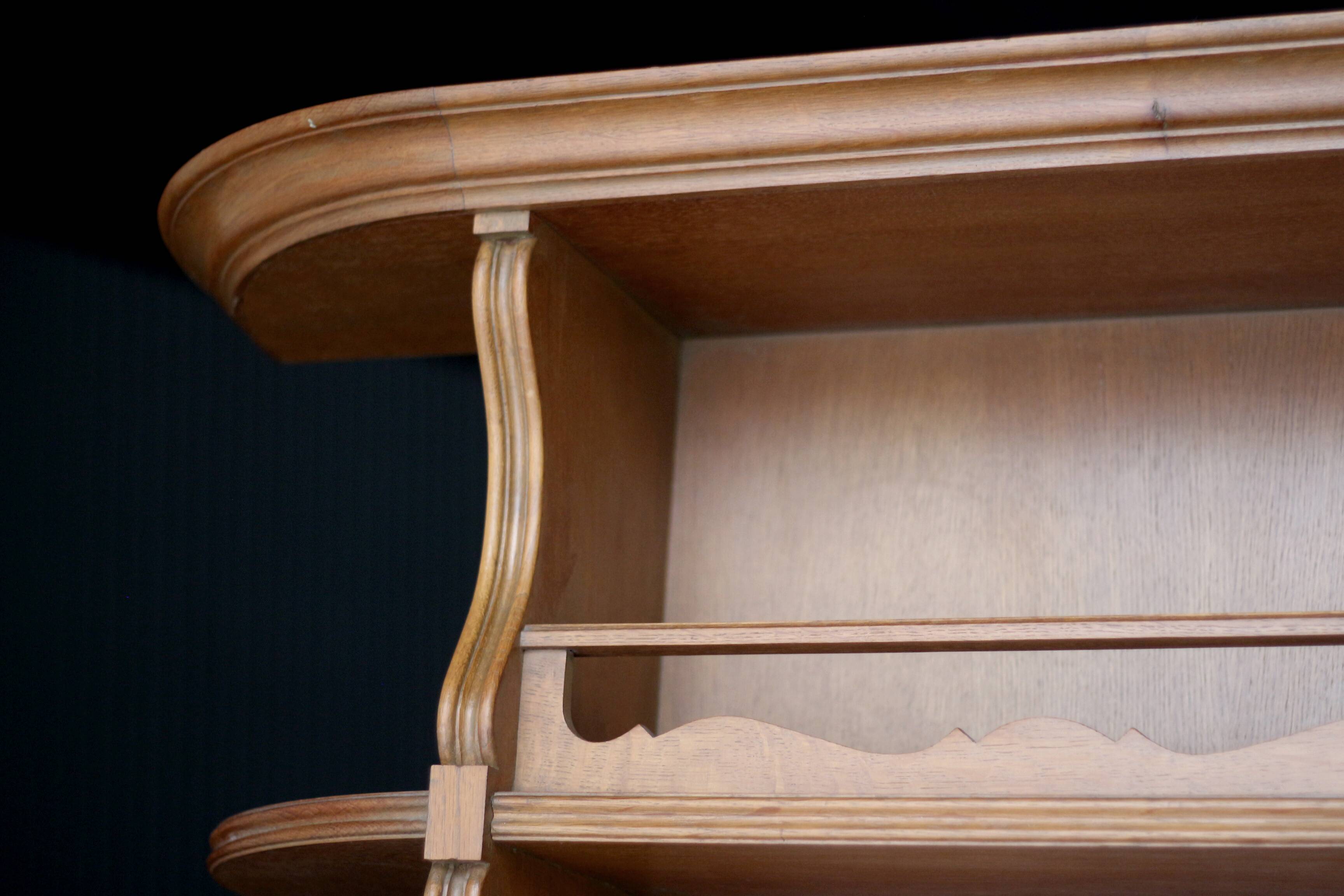 Imposing wall-mounted dresser of very fine craftsmanship