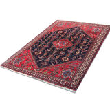 Tapis persan vintage fait à la main tapis traditionnel rouge bleu laine - 117x160cm