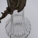 Large balloon glass carafe with pewter frame.