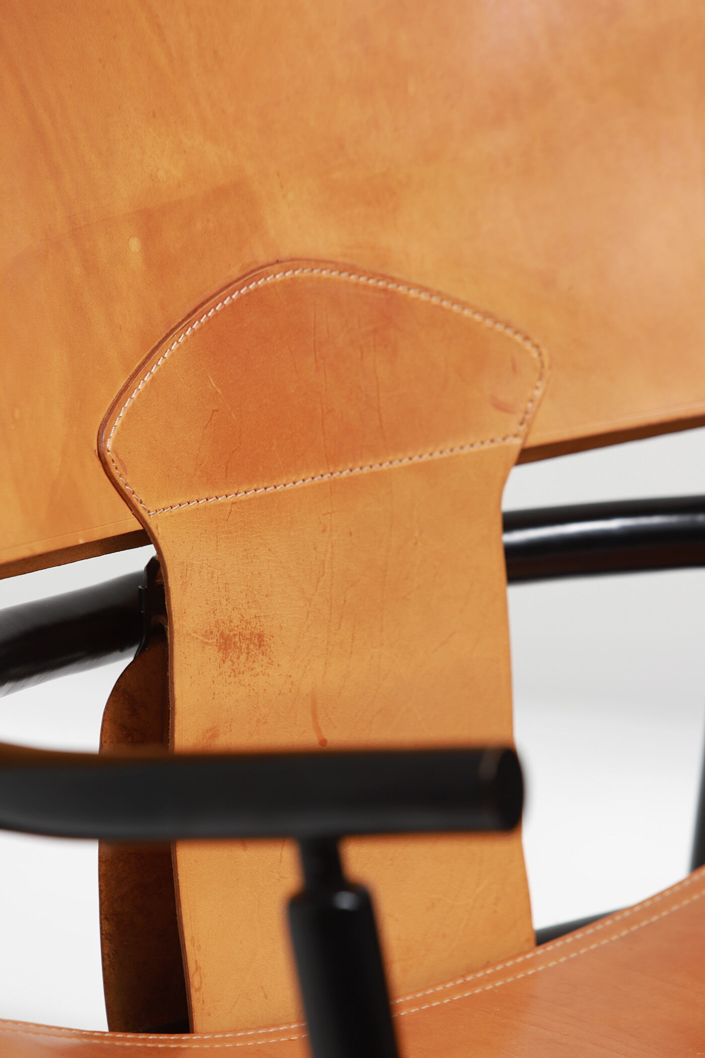 Hoop lounge chair by Werther Toffoloni & Piero Palange, cognac leather