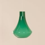 Lampe à Suspension française en Verre Opalin Vert, 1960s