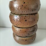4 glazed pyrite stoneware bowls from the 70s