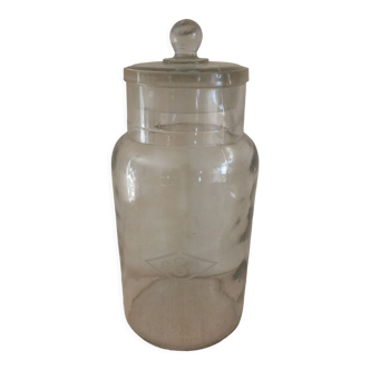 Large confectioner jar, old engraved candy BSM
