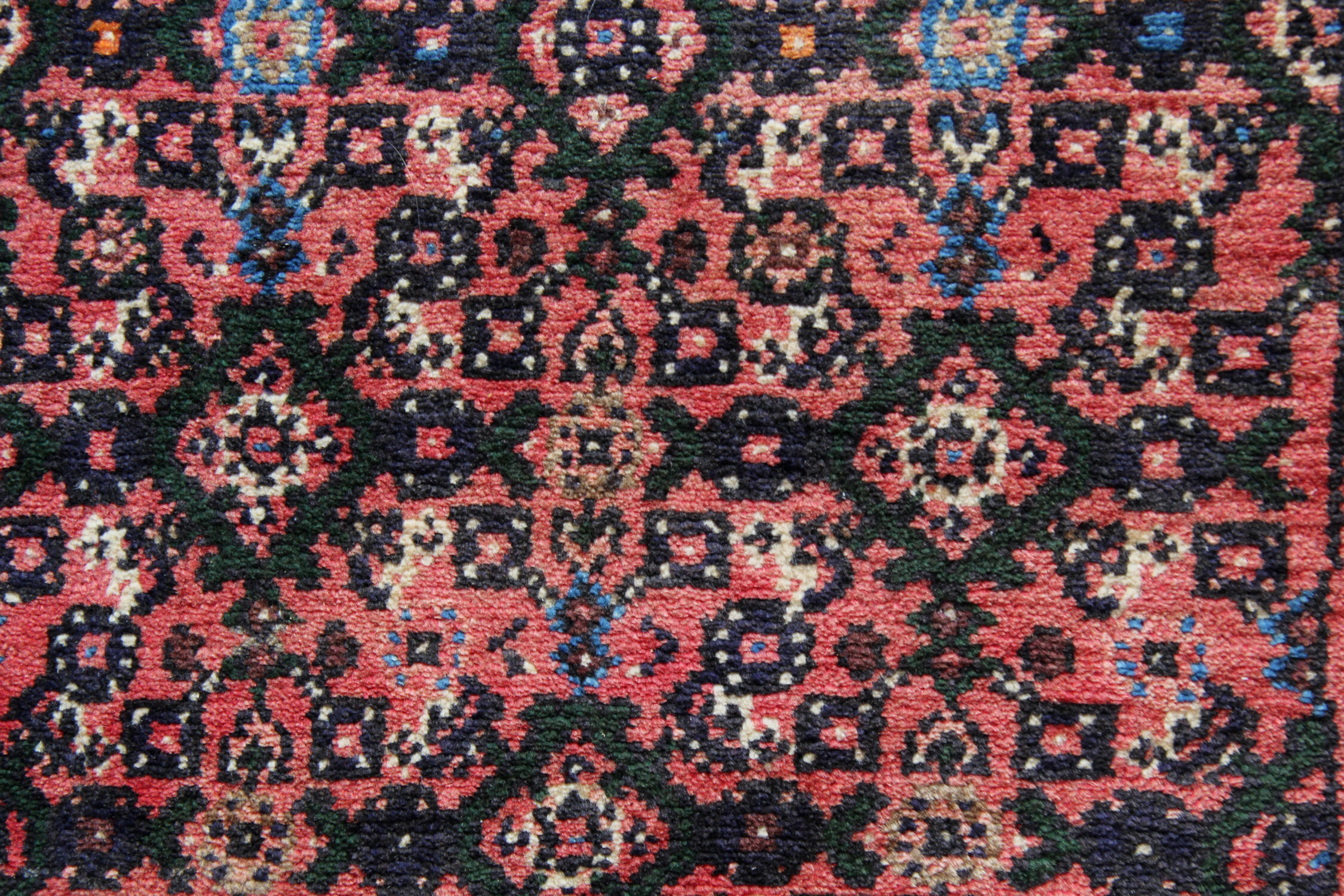 Handmade persian rug, red wool runner rug- 75x387cm