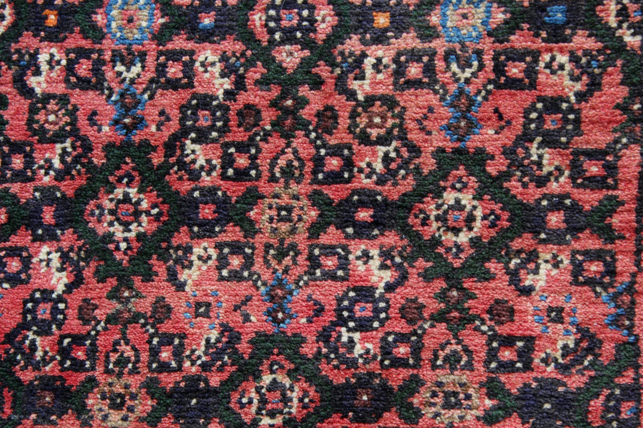 Handmade persian rug, red wool runner rug- 75x387cm