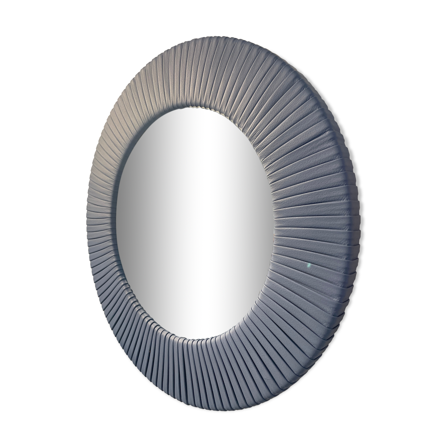 Poltrona Frau pleated leather mirror