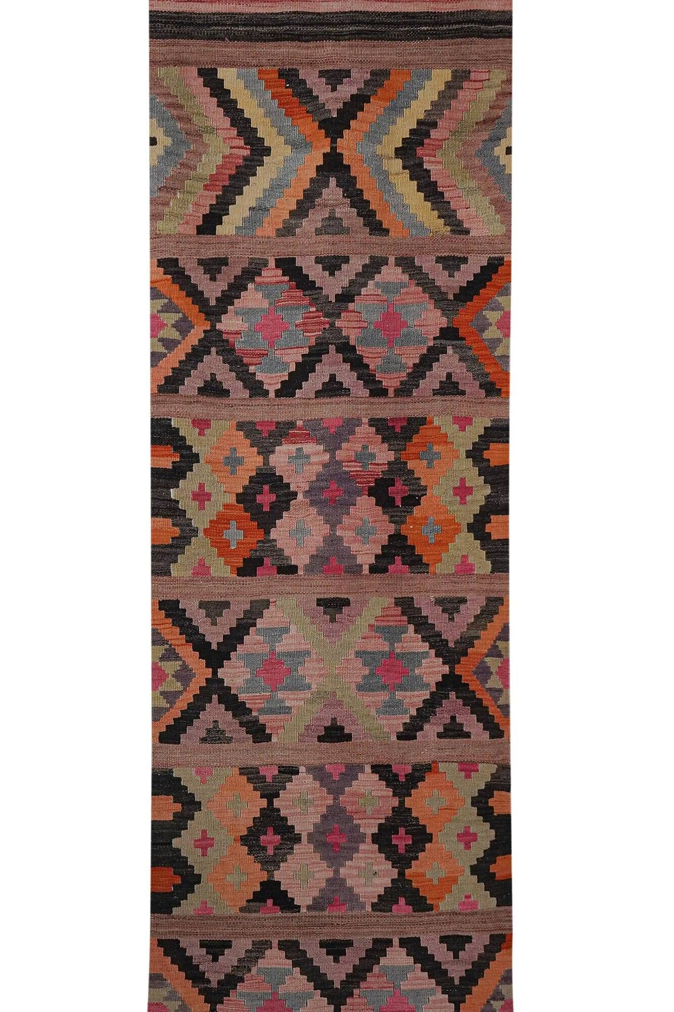 Vintage Turkish hallway rug 94x405 cm